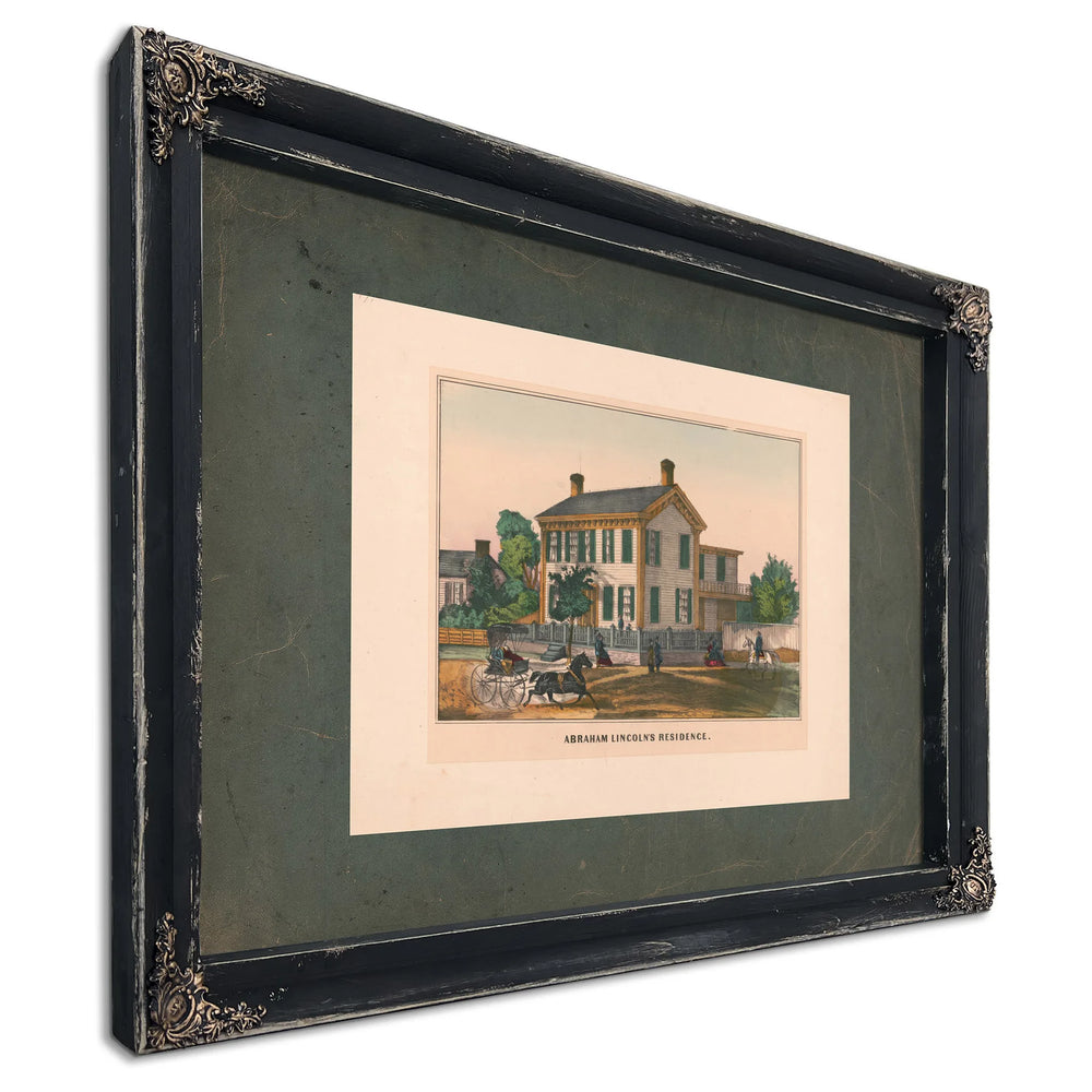 Abraham Lincolns Residence 19th Century — Ebony Framed Canvas Print | Bella Frye