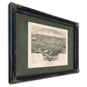 Encampment of First Brigade Maine Volunteer Militia 1885 — Ebony Framed Canvas Print | Bella Frye