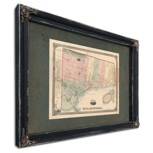 City of Montreal 1863 — Ebony Framed Canvas Print | Bella Frye
