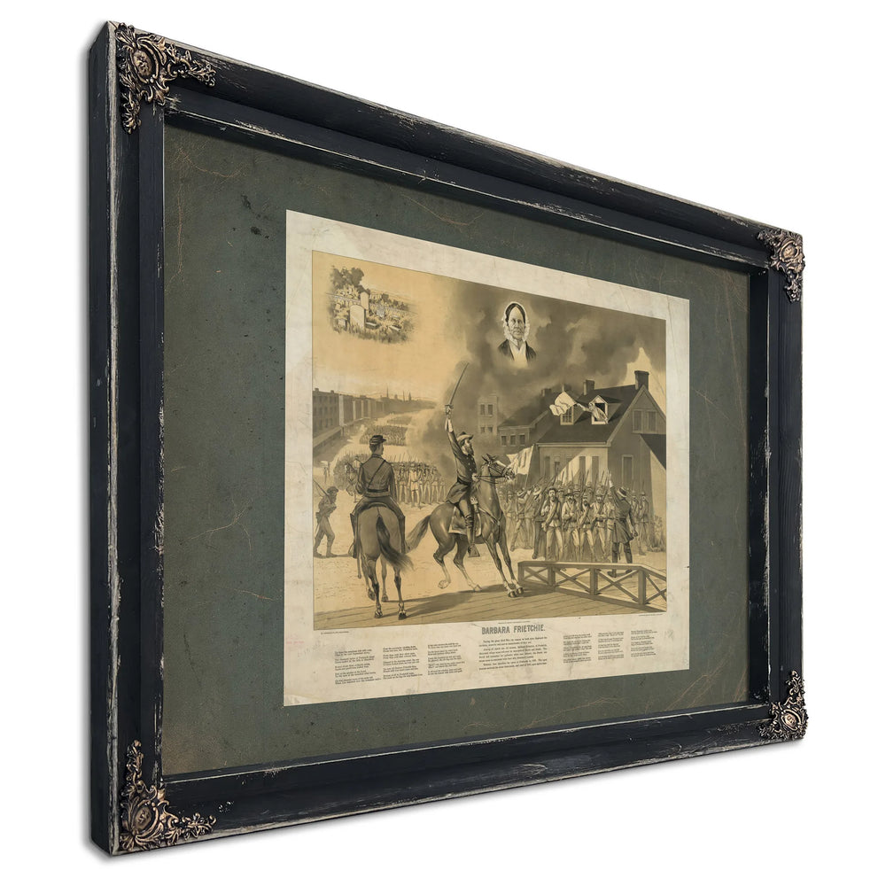 Barbara Frietchie 1896 — Ebony Framed Canvas Print | Bella Frye