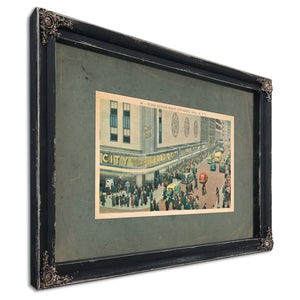 The Grand Marquee Radio Citys Luminous Throng — Ebony Framed Canvas Print | Bella Frye
