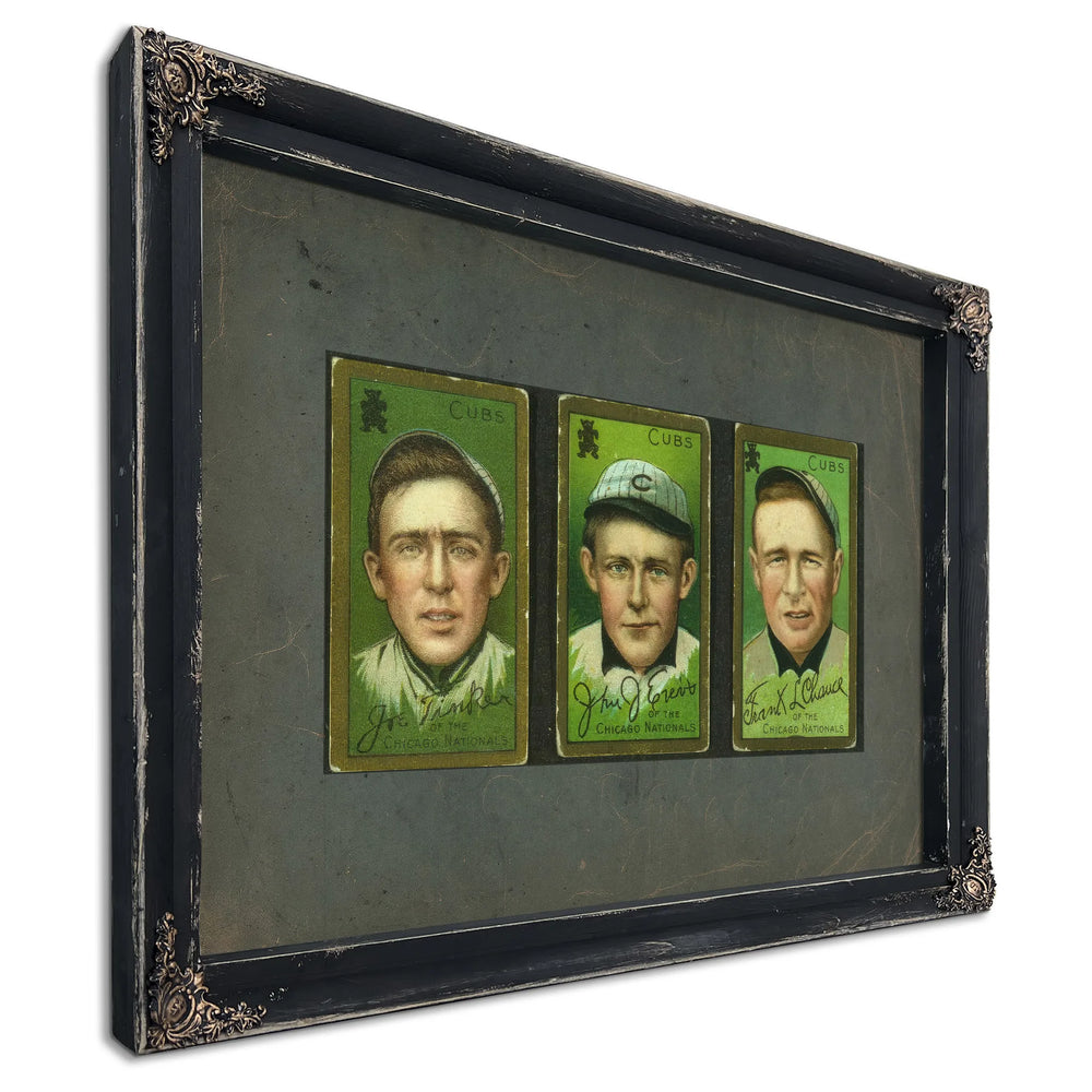 Joe Tinker Chicago Cubs Baseball Card Portrait 2 — Ebony Framed Canvas Print | Bella Frye