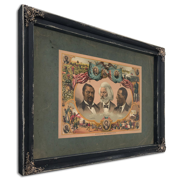 Heroes of the Colored Race 1883 — Ebony Framed Canvas Print | Bella Frye