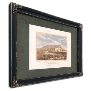 Exterior View of Coliseum for the Grand National Peace Jubilee Boston Mass J — Ebony Framed Canvas Print | Bella Frye
