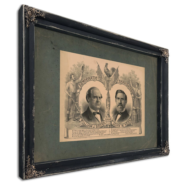 Democratic Candidates William J Bryan John W Kern 198 — Ebony Framed Canvas Print | Bella Frye