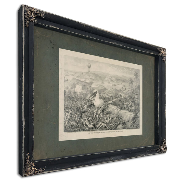 Capture of El Caney El Paso Fortifications of Santiago 1898 — Ebony Framed Canvas Print | Bella Frye