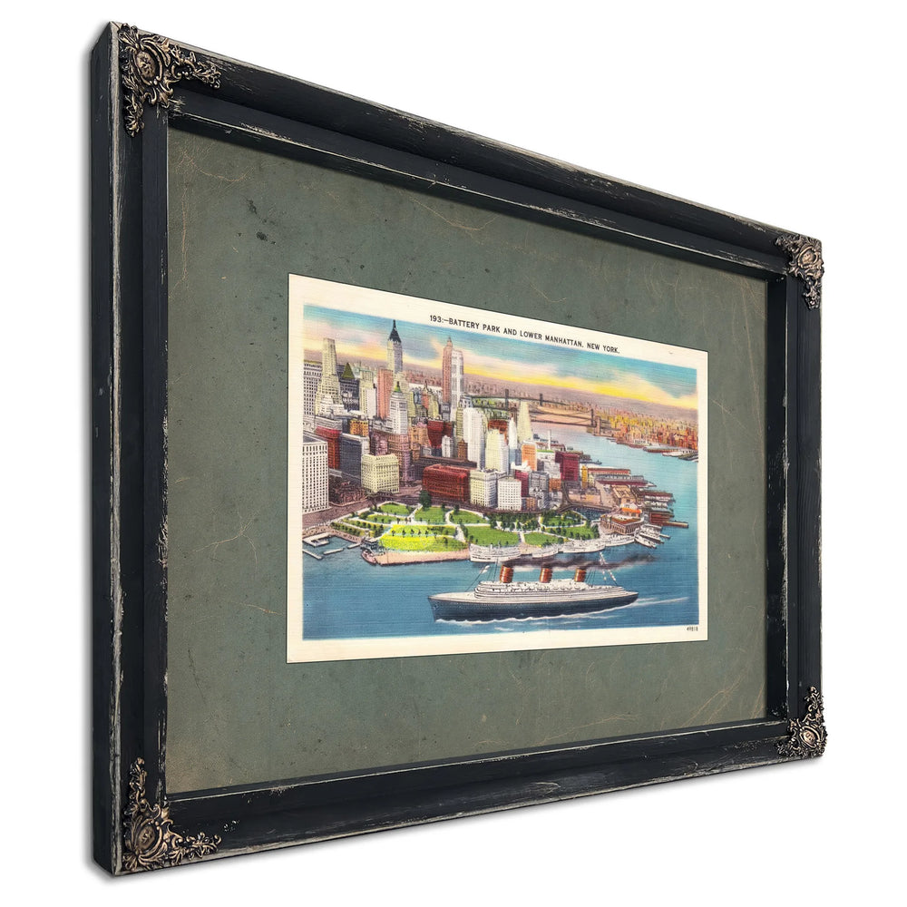 Harbor of Ambition Lower Manhattans Gilded Gateway — Ebony Framed Canvas Print | Bella Frye