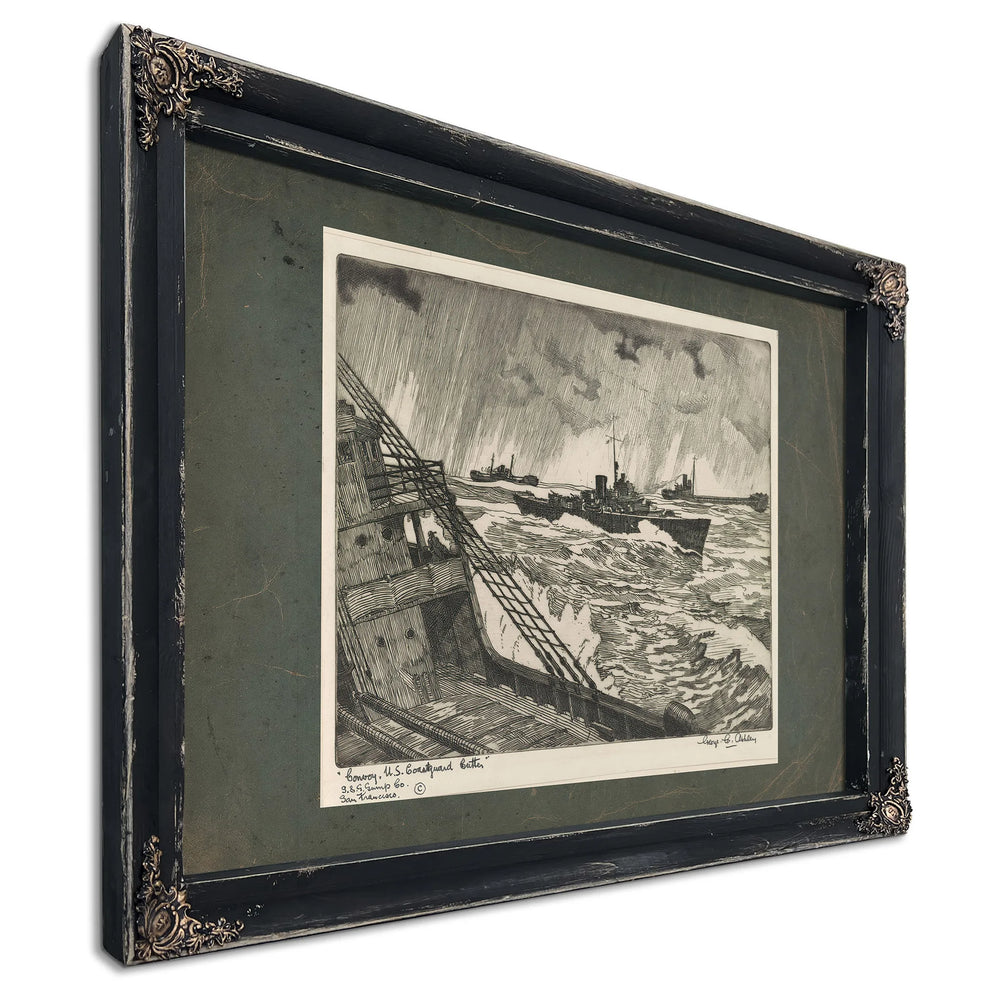 Convoy Us Coastguard Cutter 19th Century — Ebony Framed Canvas Print | Bella Frye