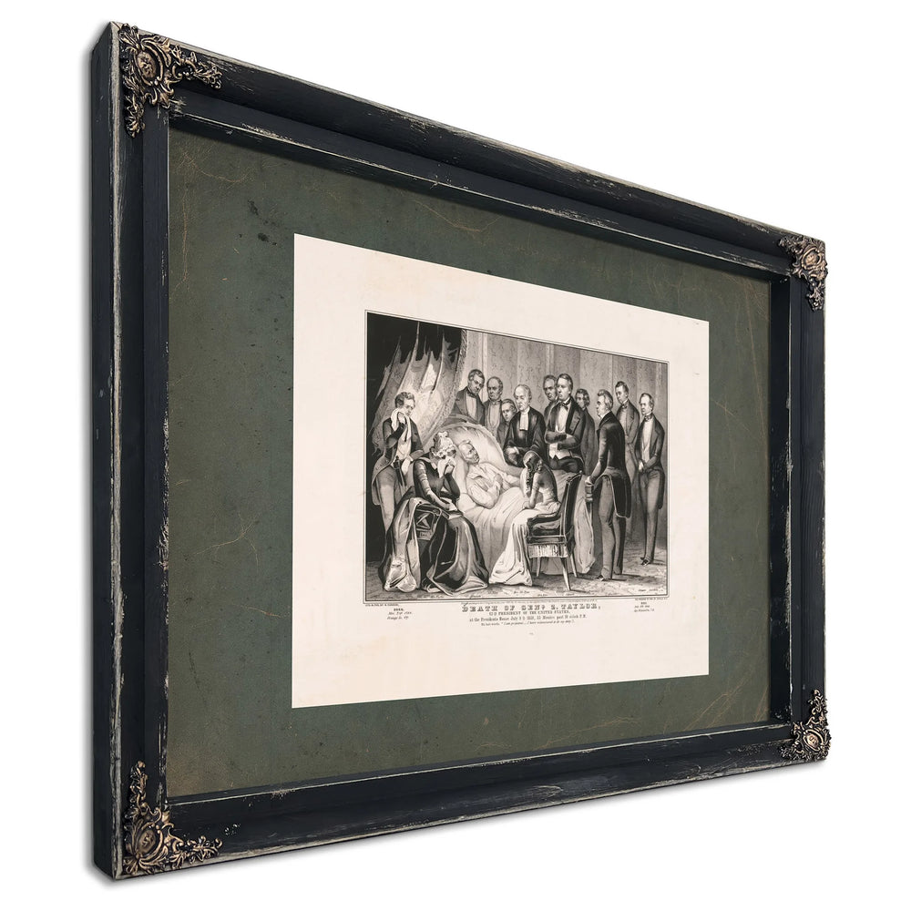 Death of General Zachary Taylor 185 — Ebony Framed Canvas Print | Bella Frye