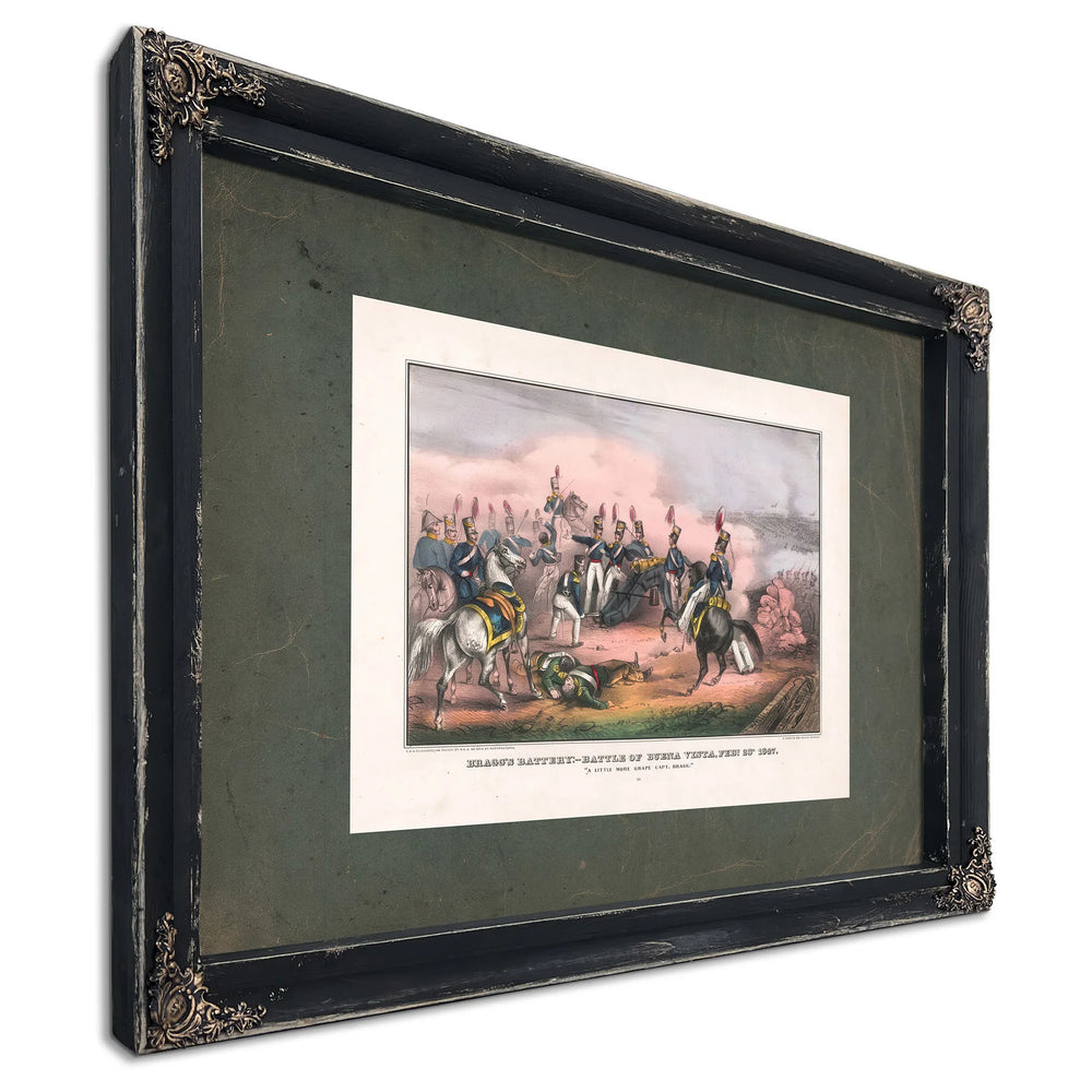Braggs Battery_ Battle of Buena Vista Feb 23rd 1847 1847 — Ebony Framed Canvas Print | Bella Frye