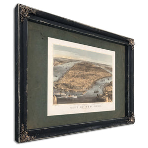 City of New York 1856 — Ebony Framed Canvas Print | Bella Frye