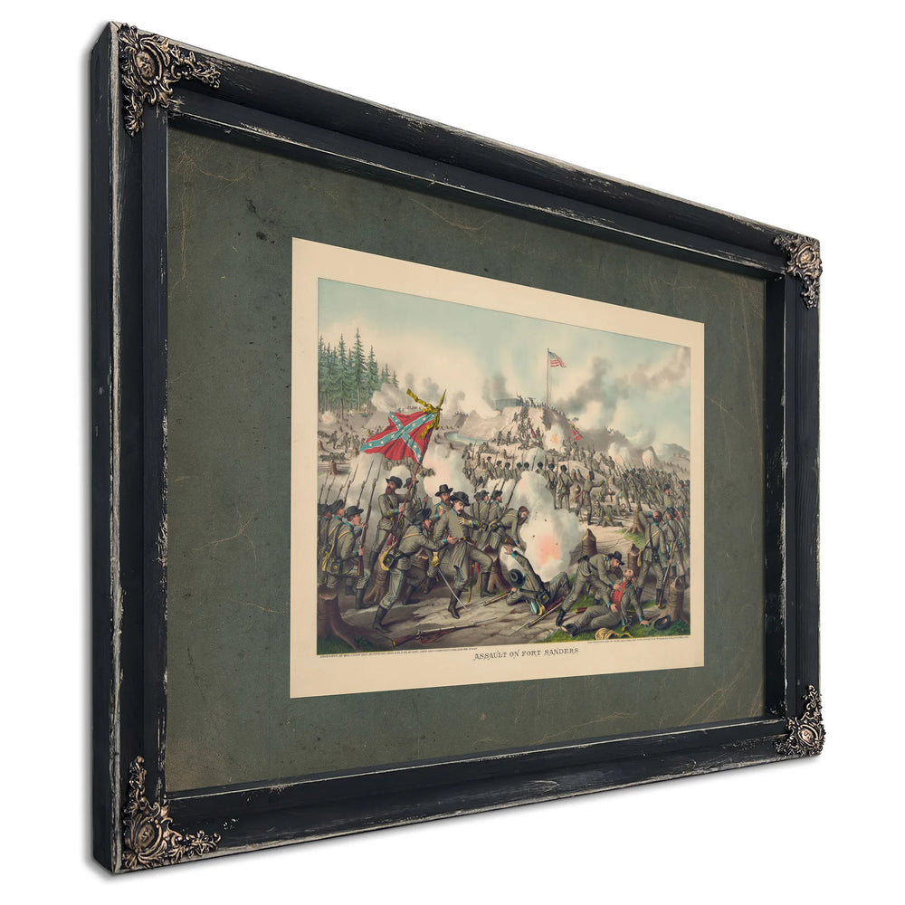 Assault on Fort Sanders 1891 — Ebony Framed Canvas Print | Bella Frye