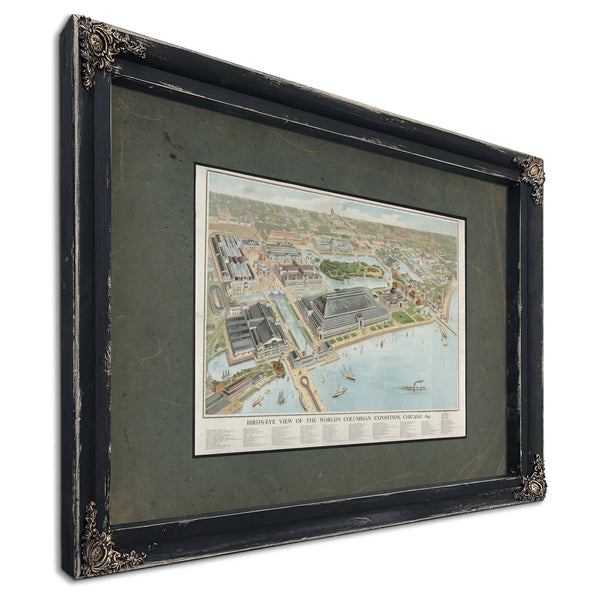 Birds Eye View of the Worlds Columbian Exposition Chicago 1893 1893 — Ebony Framed Canvas Print | Bella Frye