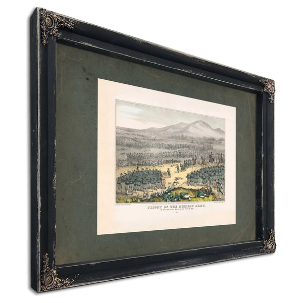 Flight of the Mexican Army at the Battle of Buena Vista Feb 23 1847 1847 — Ebony Framed Canvas Print | Bella Frye