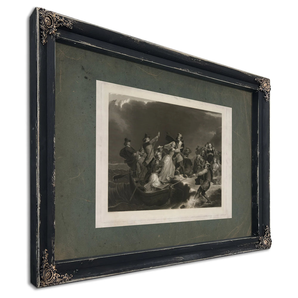 Landing of the Pilgrims on Plymouth Rock 162 1869 — Ebony Framed Canvas Print | Bella Frye