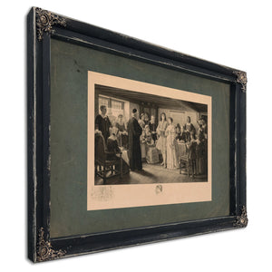a Colonial Wedding the Marriage of Dr Francis Le Baron and Mary Wilder Plymou — Ebony Framed Canvas Print | Bella Frye