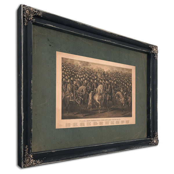 Full Rank Major Generals of the United States Army Civil War 1861 65 1887 — Ebony Framed Canvas Print | Bella Frye
