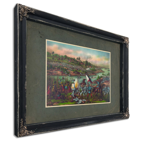 Battle of Paceo Manila Feb 4th 5th 1899 1899 — Ebony Framed Canvas Print | Bella Frye