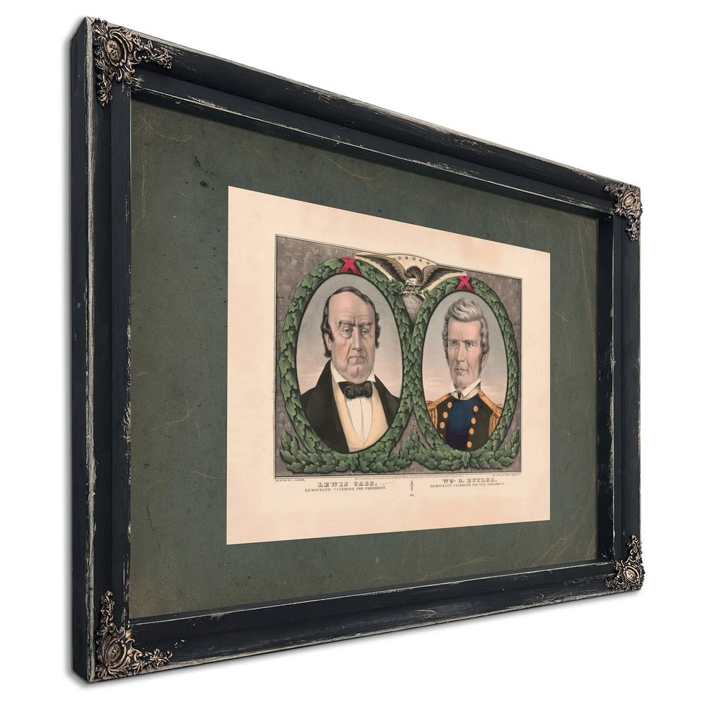 Lewis Cass Democratic Candidate for President 1848 — Ebony Framed Canvas Print | Bella Frye