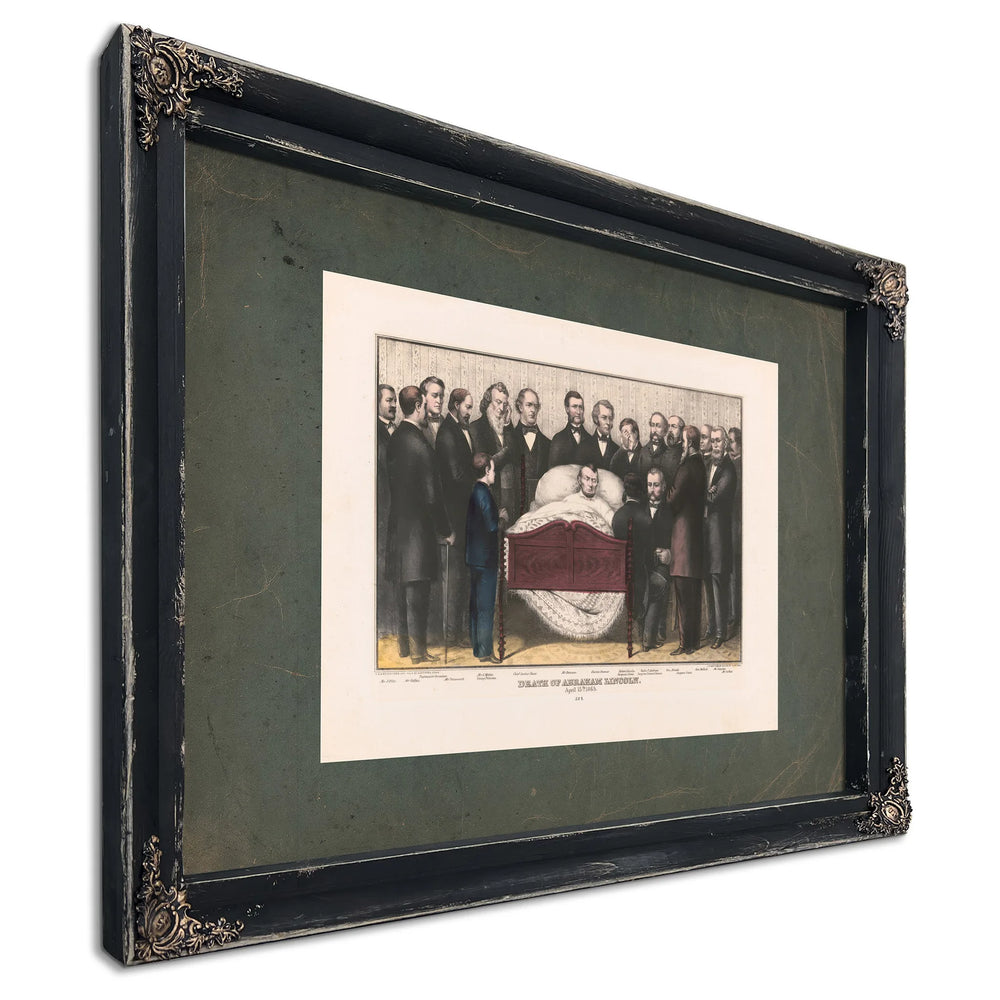 Death of Abraham Lincoln April 15th 1865 1865 — Ebony Framed Canvas Print | Bella Frye