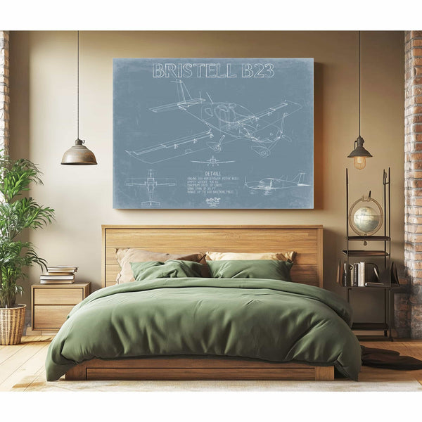 Bella Frye Home & Garden > Decor > Artwork Bristell B23 Aircraft Blueprint Wall Art - Original Aviation Plane Print