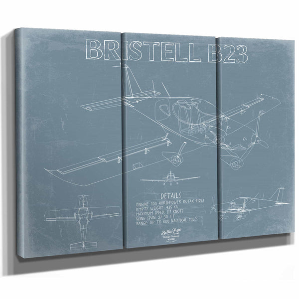 Bella Frye Home & Garden > Decor > Artwork Bristell B23 Aircraft Blueprint Wall Art - Original Aviation Plane Print