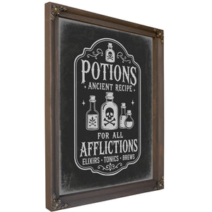 Afflictions Apothecary Sign Halloween wall art, Bourbon frame