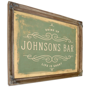 Personalized Bar Sign, Drink Up / Life Is Short, image 6