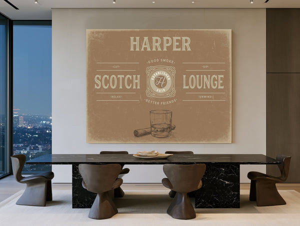 Personalized Scotch Lounge Sign, Est. Year, image 1