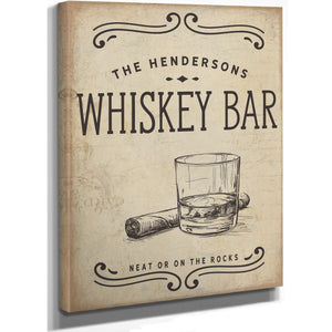 Personalized Whiskey Bar Sign, Neat Or On The Rocks, image 3