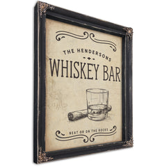 Personalized Whiskey Bar Sign, Neat Or On The Rocks, image 1