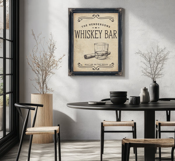 Personalized Whiskey Bar Sign, Neat Or On The Rocks, image 9