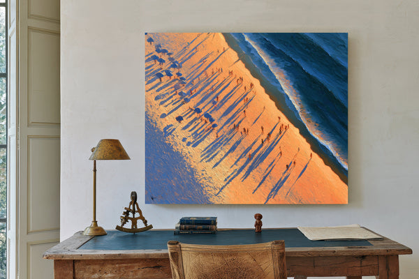 Aerial Beach Crowd At Golden Hour by Bella Frye