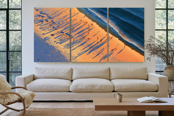 Aerial Beach Crowd At Golden Hour by Bella Frye