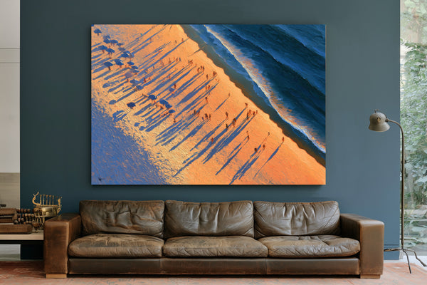 Aerial Beach Crowd At Golden Hour by Bella Frye