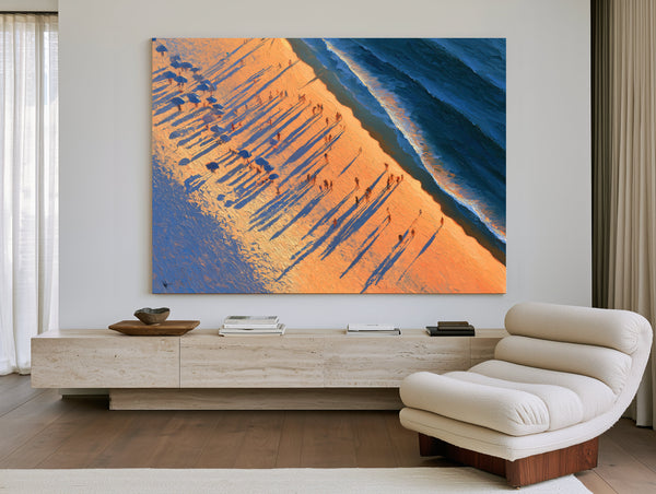 Aerial Beach Crowd At Golden Hour by Bella Frye