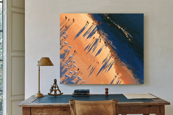 Aerial Beach Crowd At Golden Hour by Bella Frye