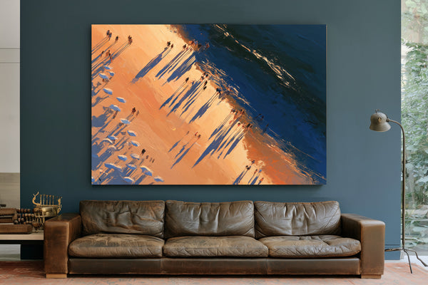 Aerial Beach Crowd At Golden Hour by Bella Frye