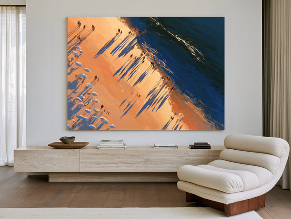 Aerial Beach Crowd At Golden Hour by Bella Frye