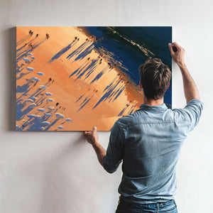 Aerial Beach Crowd At Golden Hour by Bella Frye