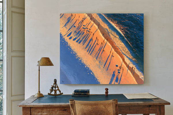Aerial Beach Crowd At Golden Hour by Bella Frye