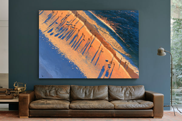 Aerial Beach Crowd At Golden Hour by Bella Frye