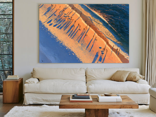 Aerial Beach Crowd At Golden Hour by Bella Frye