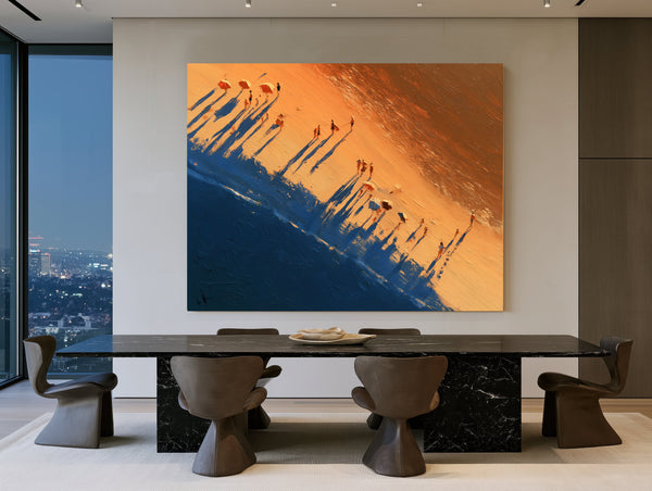 Aerial Beach Scene With Long Sunset Shadows by Bella Frye