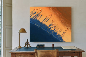 Aerial Beach Scene With Long Sunset Shadows by Bella Frye