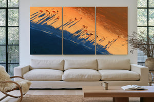 Aerial Beach Scene With Long Sunset Shadows by Bella Frye