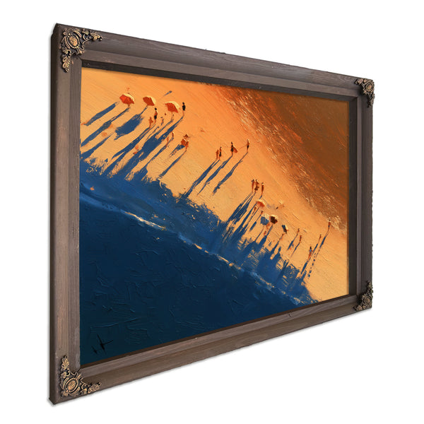 Aerial Beach Scene With Long Sunset Shadows by Bella Frye