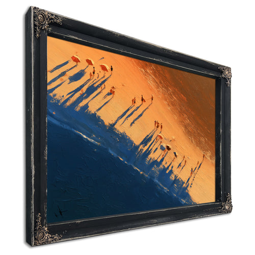 Aerial Beach Scene With Long Sunset Shadows by Bella Frye