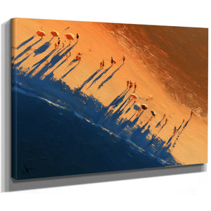 Aerial Beach Scene With Long Sunset Shadows by Bella Frye
