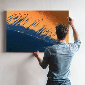 Aerial Beach Scene With Long Sunset Shadows by Bella Frye